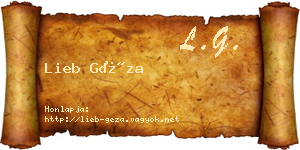 Lieb Géza névjegykártya