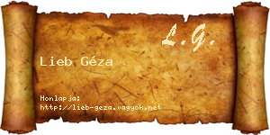 Lieb Géza névjegykártya